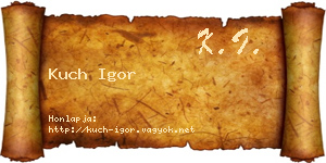 Kuch Igor névjegykártya